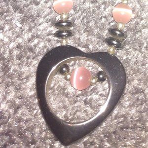 Hematite necklace and earring set